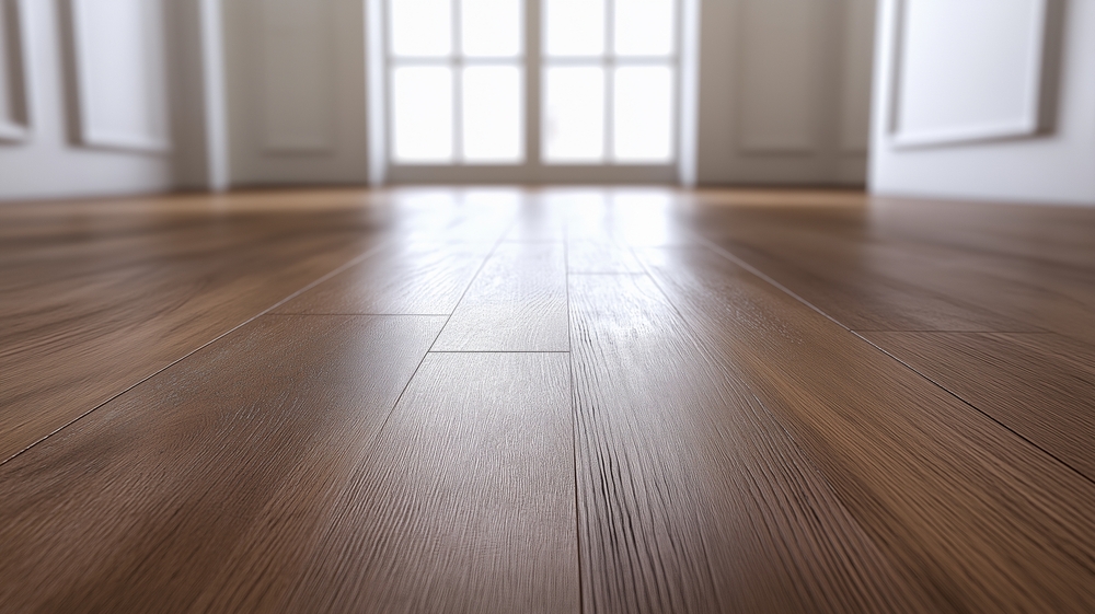 Piso de madera Terza bien cuidado y sellado, ideal para prevenir daños por humedad.